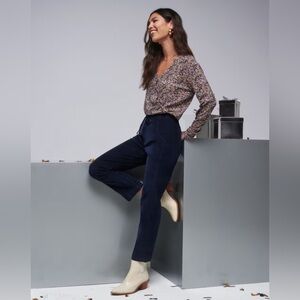 Travis Mathew Friday Feeling Corduroy High Rise Ankle Pant in Navy Blazer XS NEW